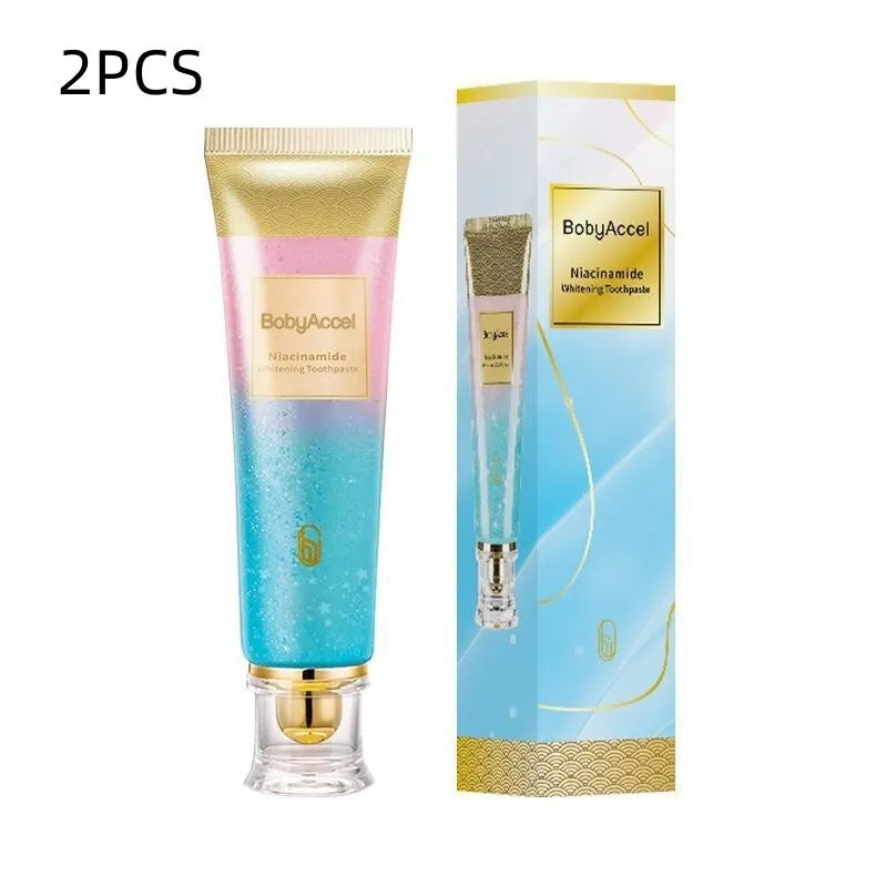 A 100g tube of nicotinamide whitening toothpaste for adult oral care.