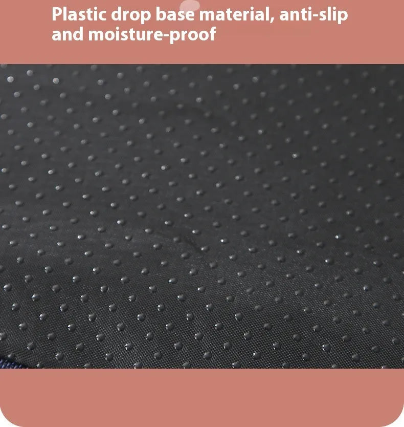 Removable washable memory sponge dog mat in khaki colour, showing thick sponge construction and rectangular shape.