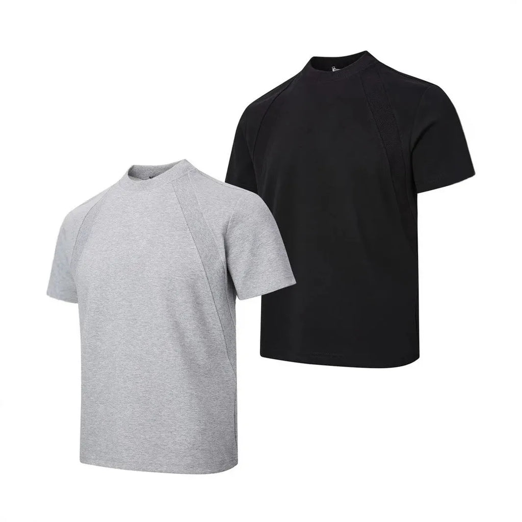 Short sleeve loose fit top with air layer stitching texture in polyester fabric