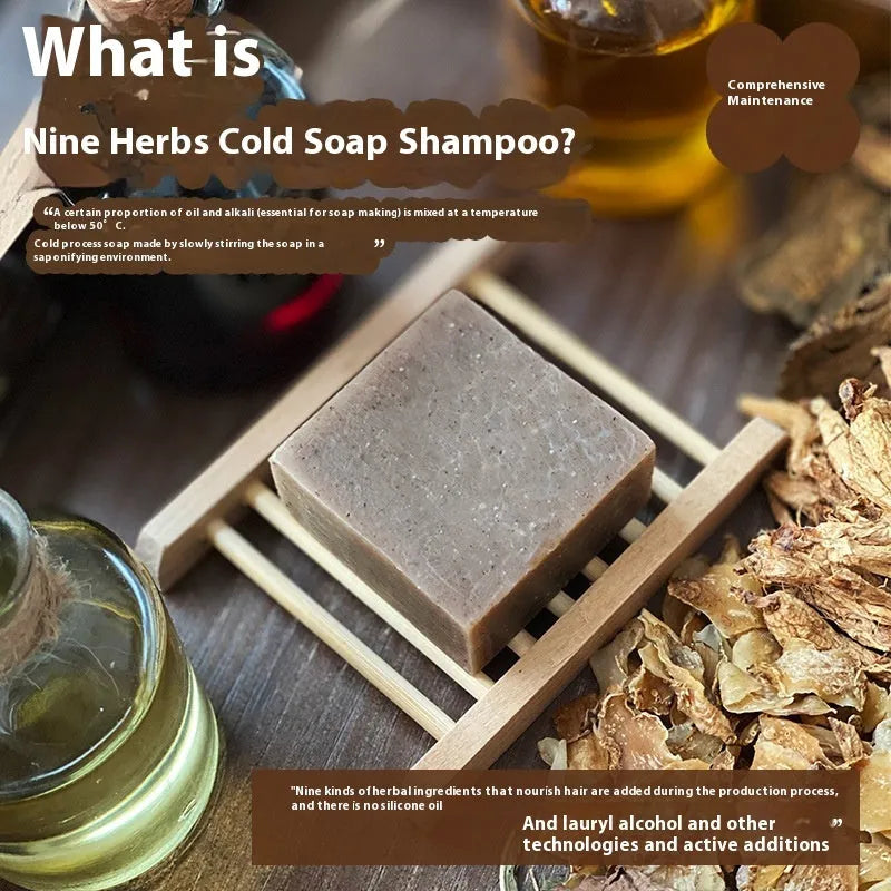Nine grass cold process shampoo soap bar 72g solid hair washing bar