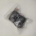 Black and red plastic seat belt buckle clamp holders for automotive use