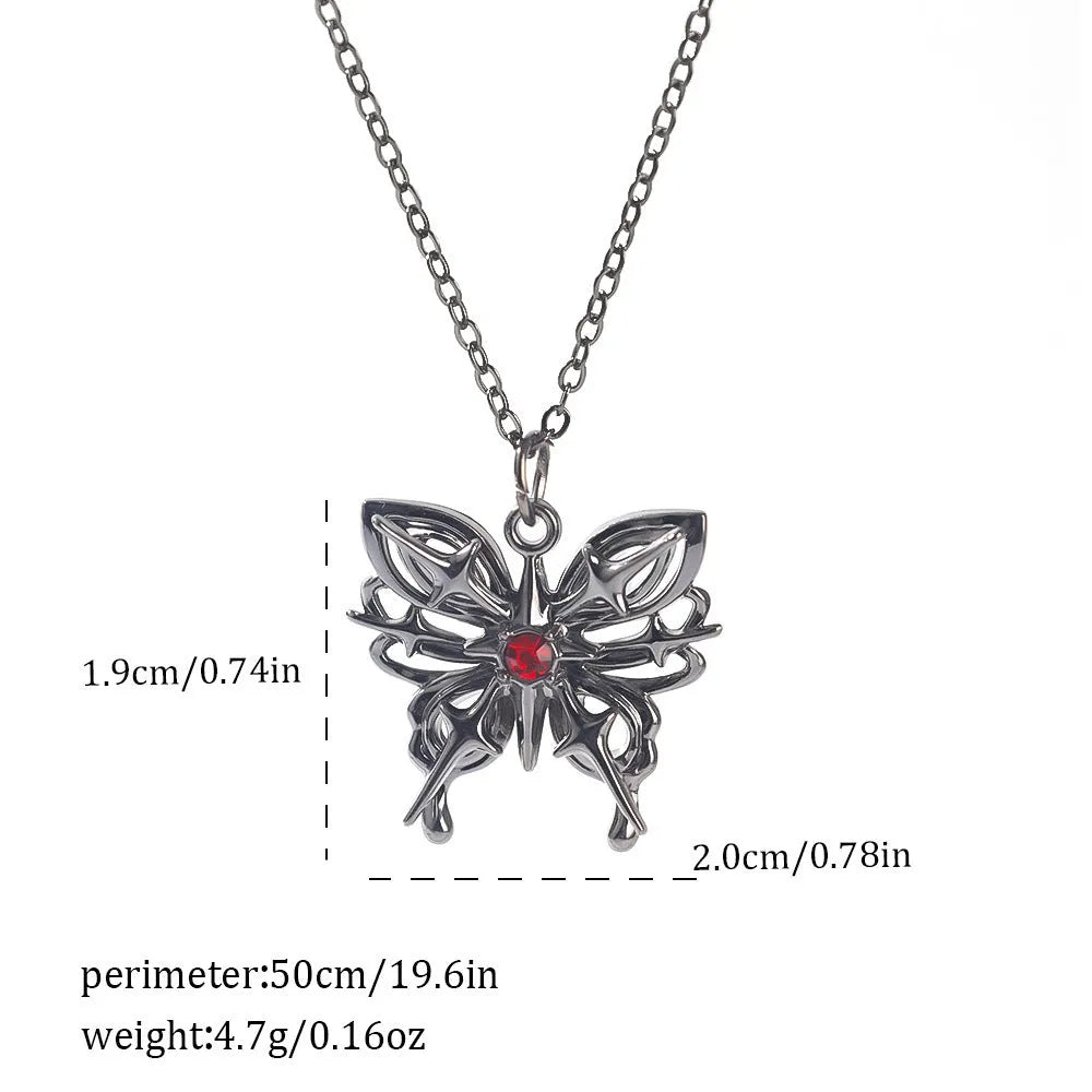 Dark style Halloween necklace for women with a choice of alloy bat, spider, or cross pendants on a chain.