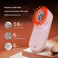 Pink and black smart massage comb with red light therapy for head care under 10cm