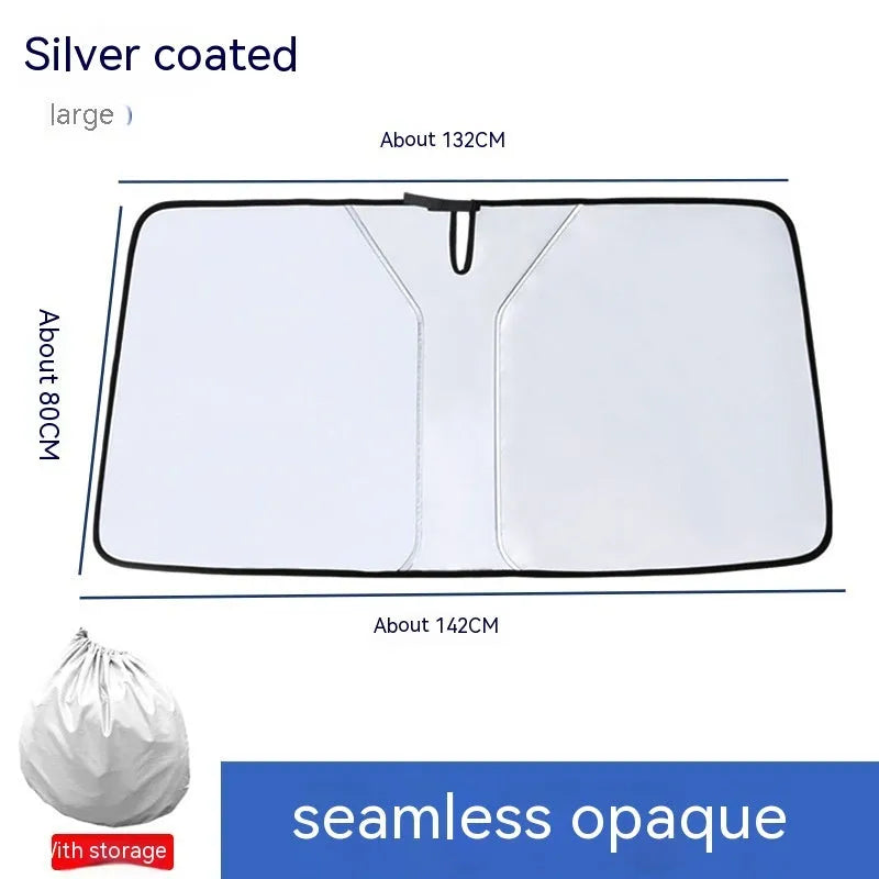 Car double ring front shield sun protection in titanium silver NC fabric for heat insulation