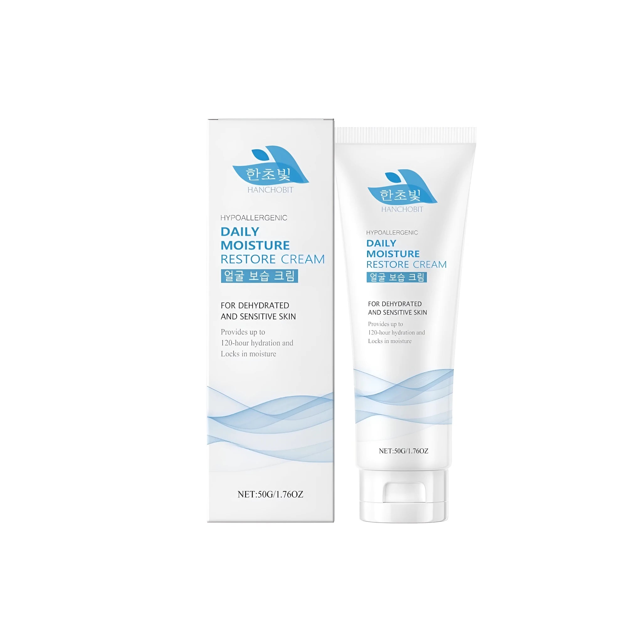 50g tub of facial moisturising cream with hyaluronic acid and ceramide NP.
