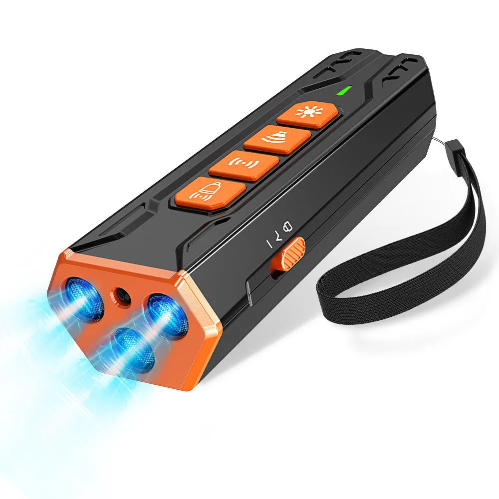 Creative Home Lighting three head ultrasonic dog trainer in grey orange colour with adjustable controls