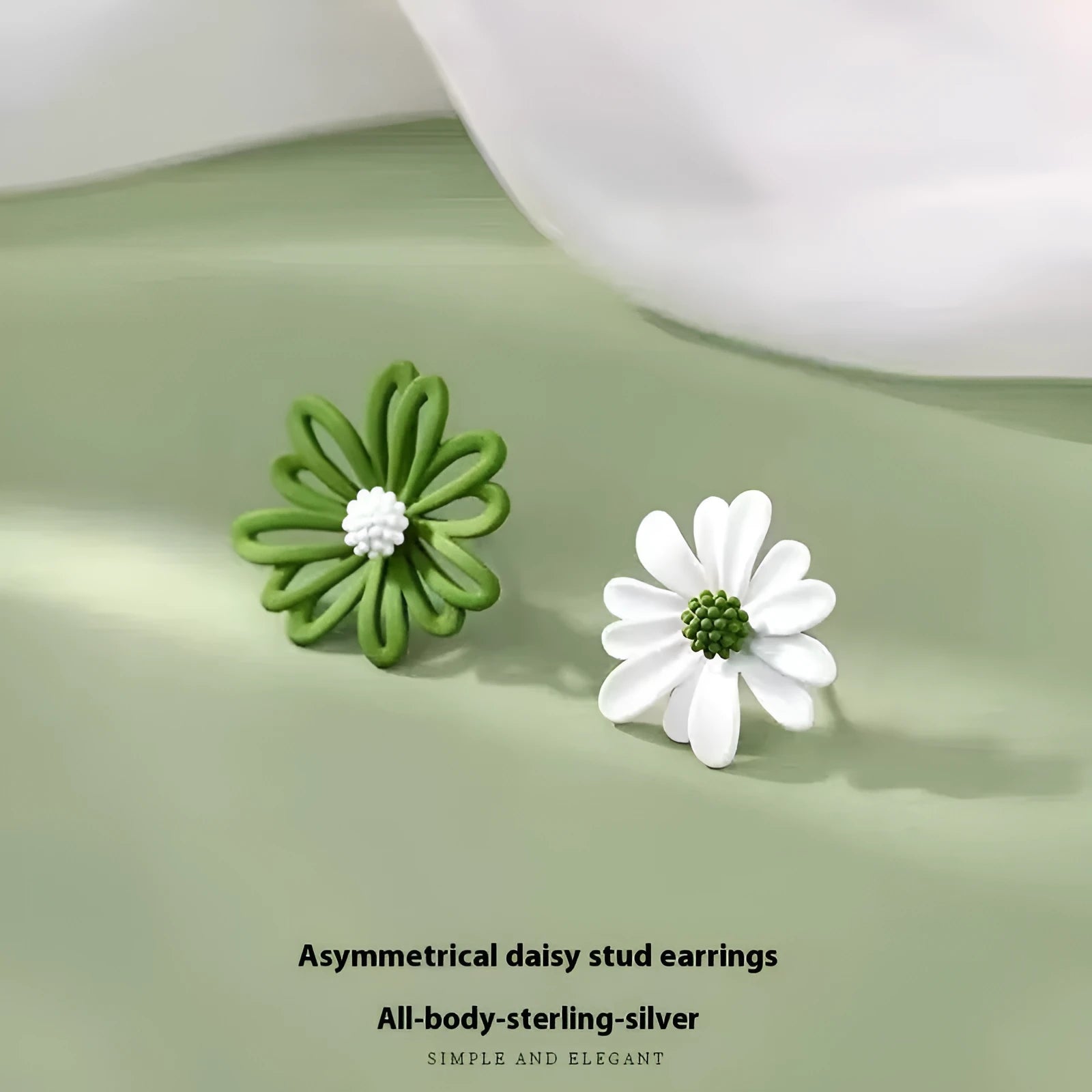 Flower stud earrings in blue orange, white green and yellow white colour combinations