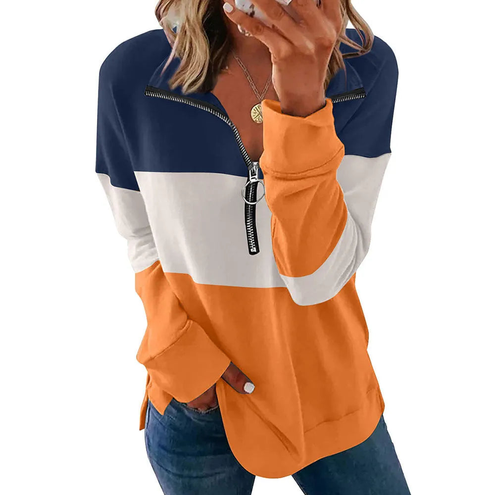 Women's loose long-sleeved leopard print sweater in polyester fabric