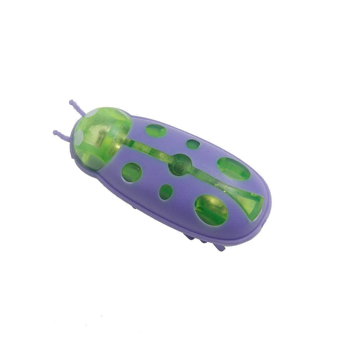 Red mini electric ladybug cat toy with 12 legs, shown on a flat surface.
