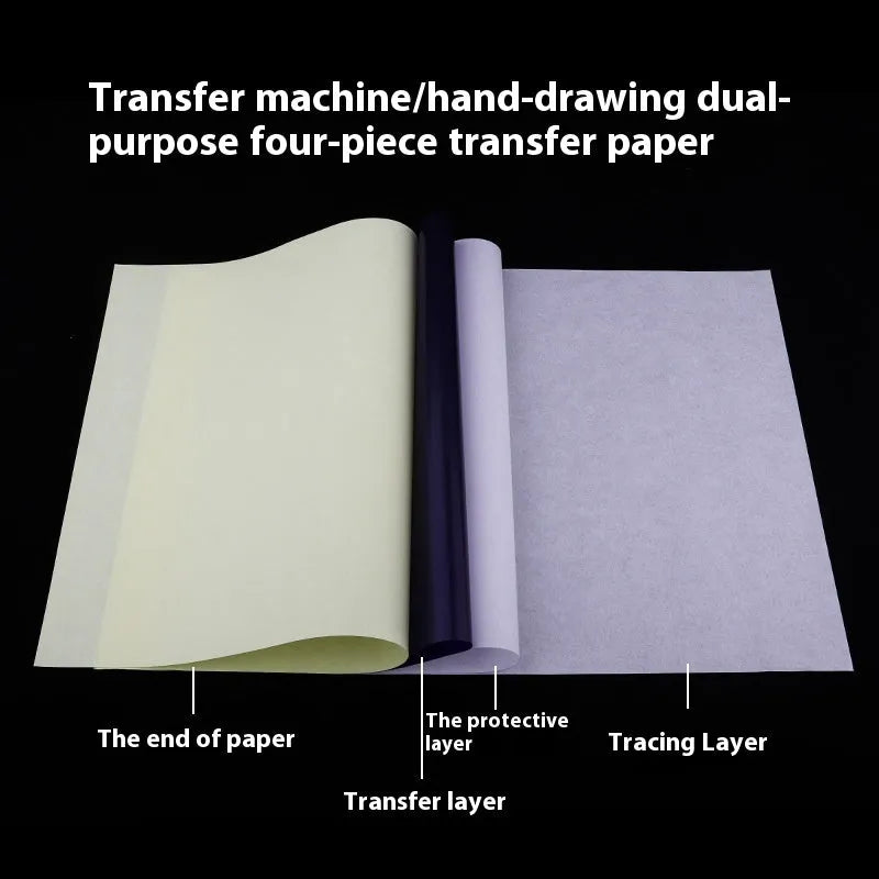 A4 tattoo transfer paper packs with transfer paste gel for quadruple copy designs