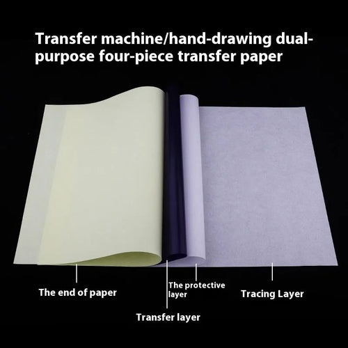 A4 tattoo transfer paper packs with transfer paste gel for quadruple copy designs
