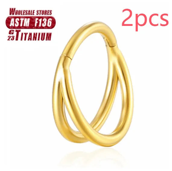 Titanium alloy nose ring body piercing jewellery with diamond cut treatment in silver, gold, black, rose gold or colourful finish.