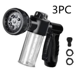 High pressure foam spray gun with adjustable nozzle in green, yellow or black colours