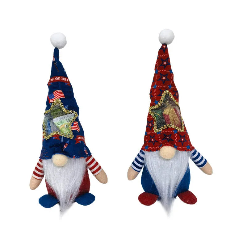 Faceless baby doll Christmas decoration with Rudolf candy bag ornament