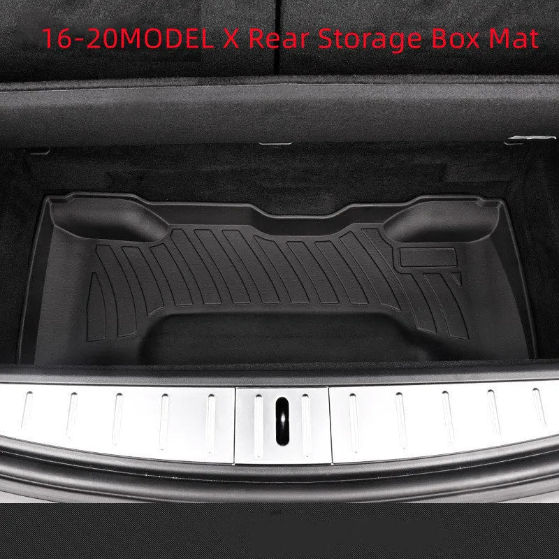 Rubber Tesla car floor mats with TPE footrests for Model 3, Y, S, and X vehicles
