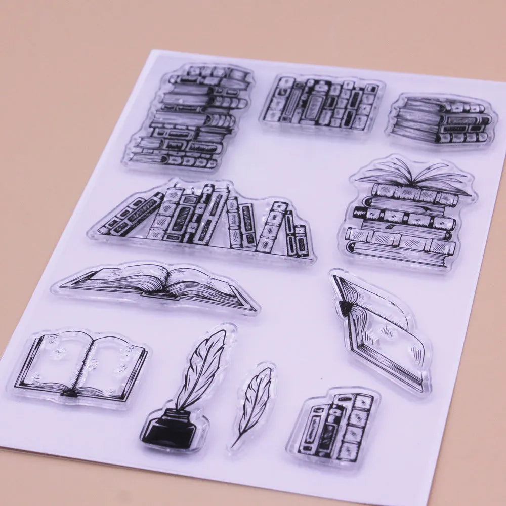 Transparent silicone stamp with seal pattern for handmade greeting cards, measuring 11 by 16 centimetres.