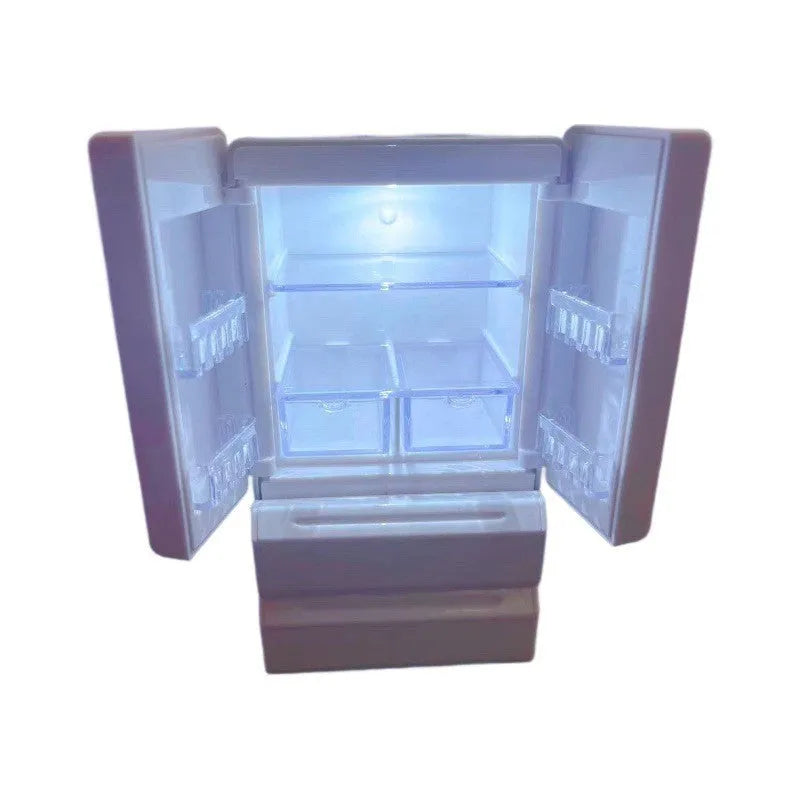 White miniature candy toy model with light-up feature measuring 11.4cm in height