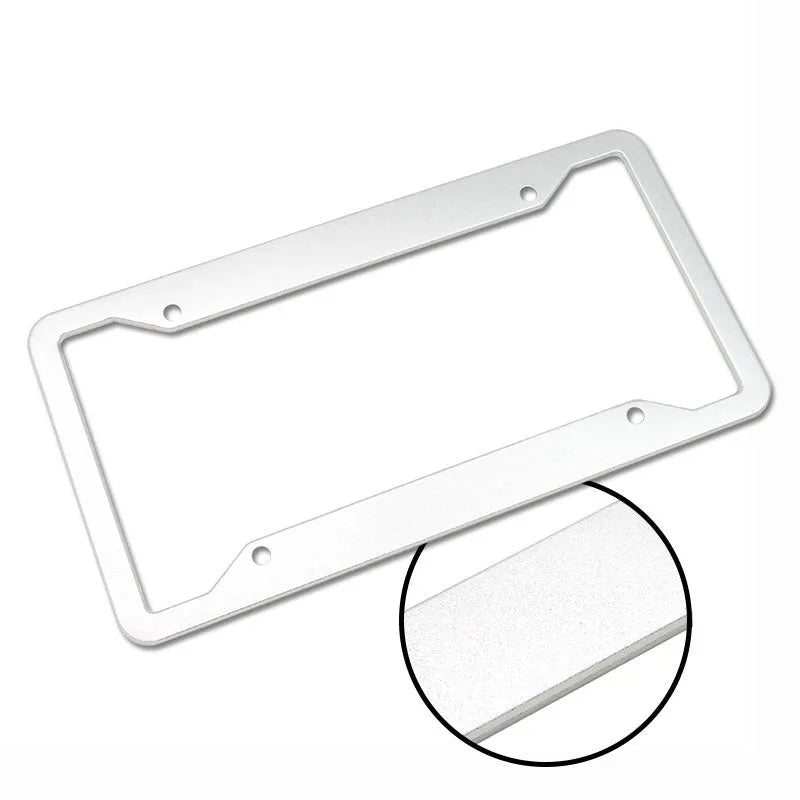 Aluminium alloy licence plate frame in black finish, showing 200x150mm dimensions.