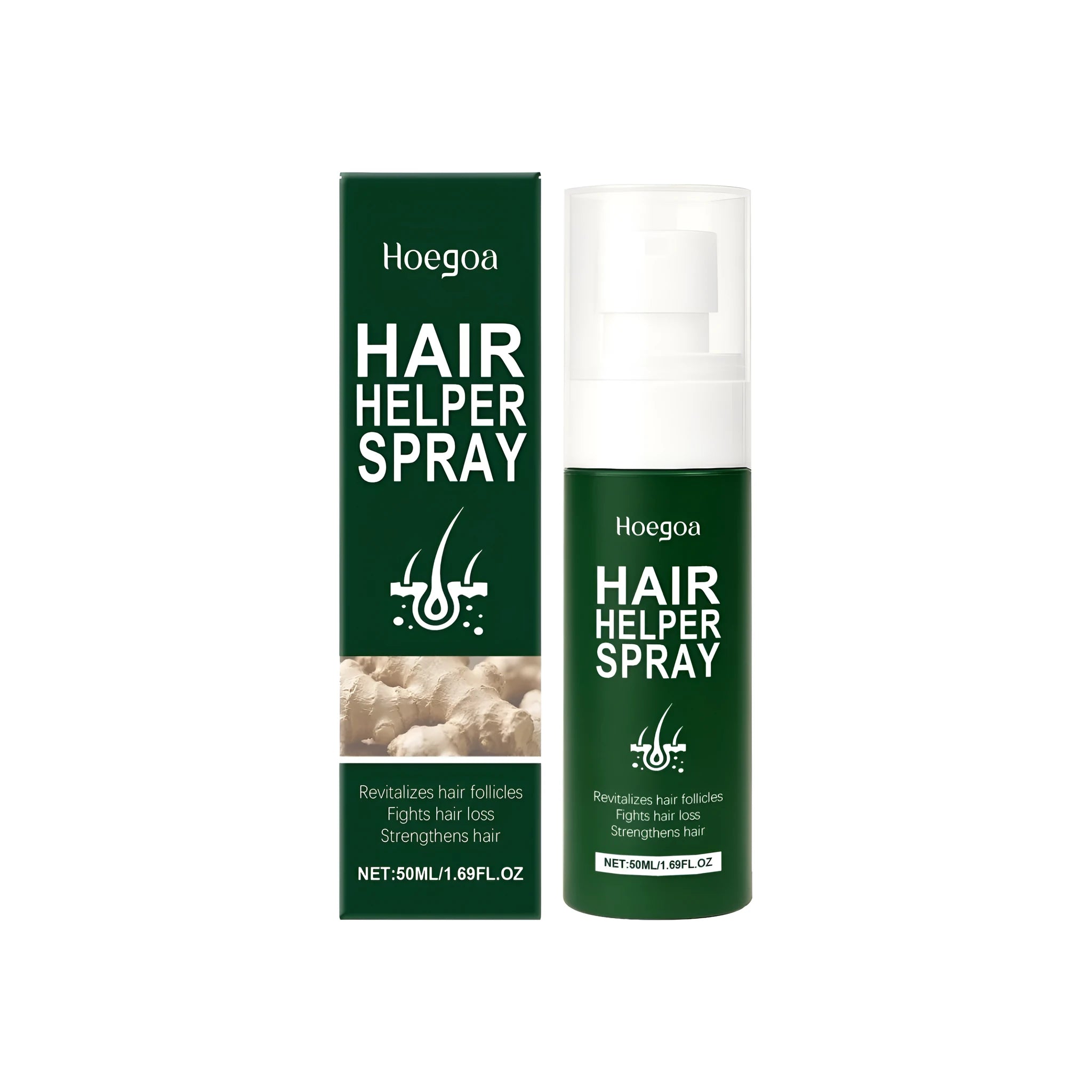 Hair Helper Spray bottle, 50ml capacity with plant extracts