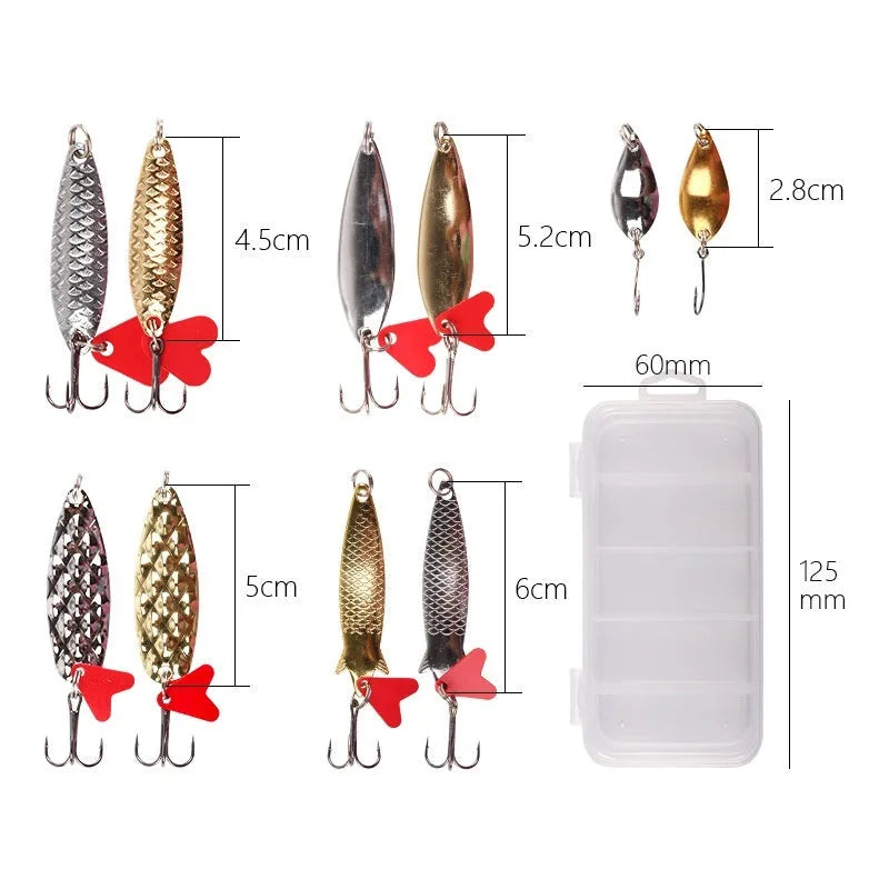 Pineapple-shaped iron fishing lure covered in gold and silver metal sequins.