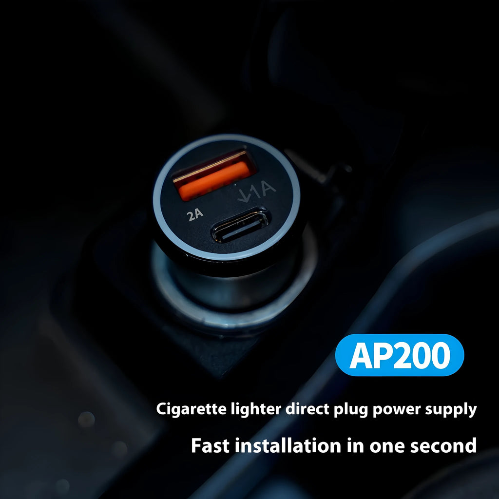 Black GPS car tracking device with charger port connection for vehicle location monitoring