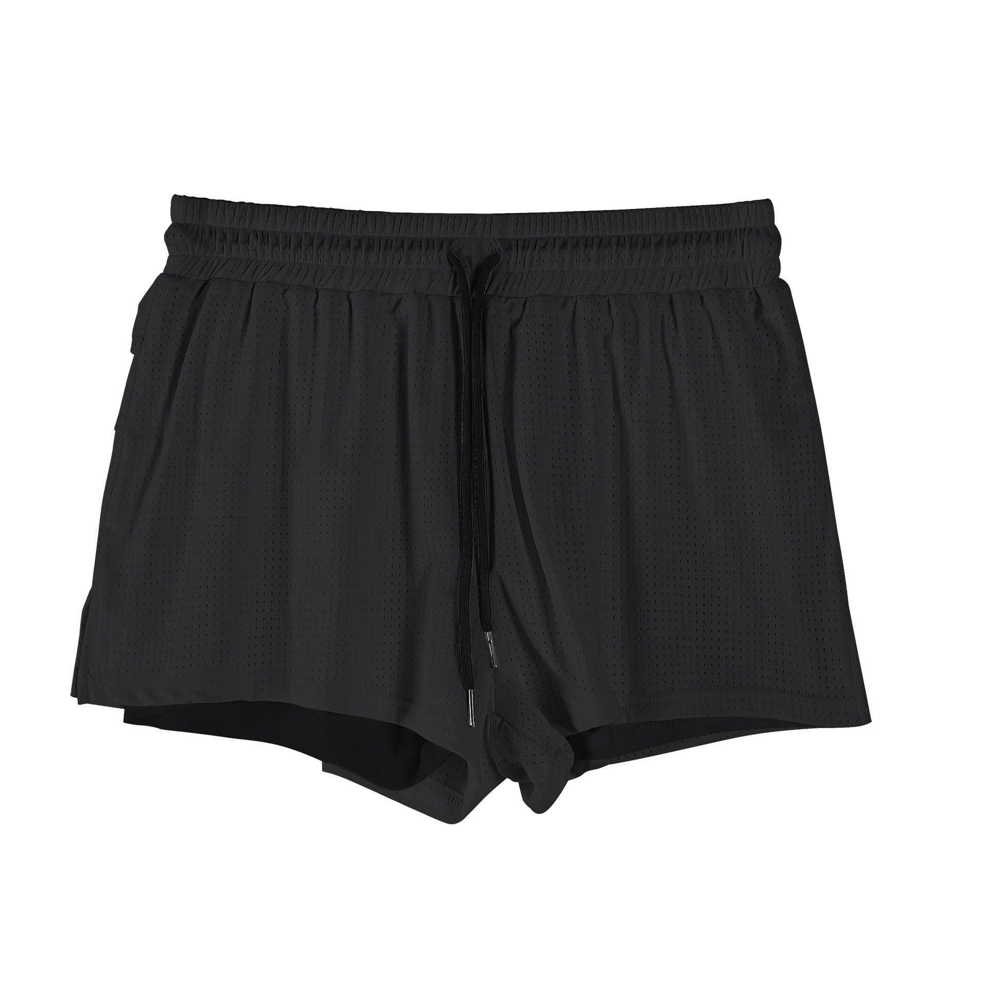Men's quick-drying nylon summer shorts in white or black with mid waist design