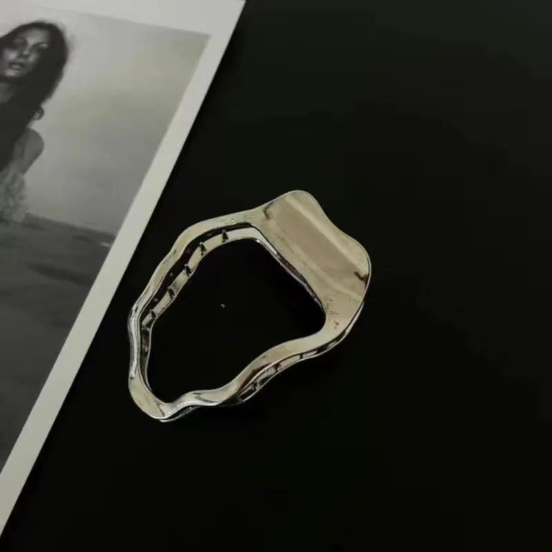 Women's zinc alloy hair barrettes in gold and silver with square, arc and triangle shapes