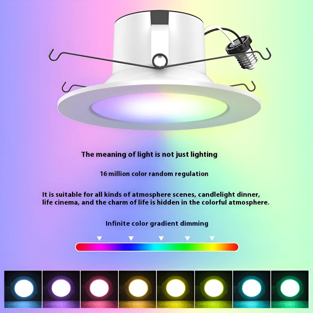 Smart RGBW colour-changing ceiling lamp with remote control and E26 base for US voltage