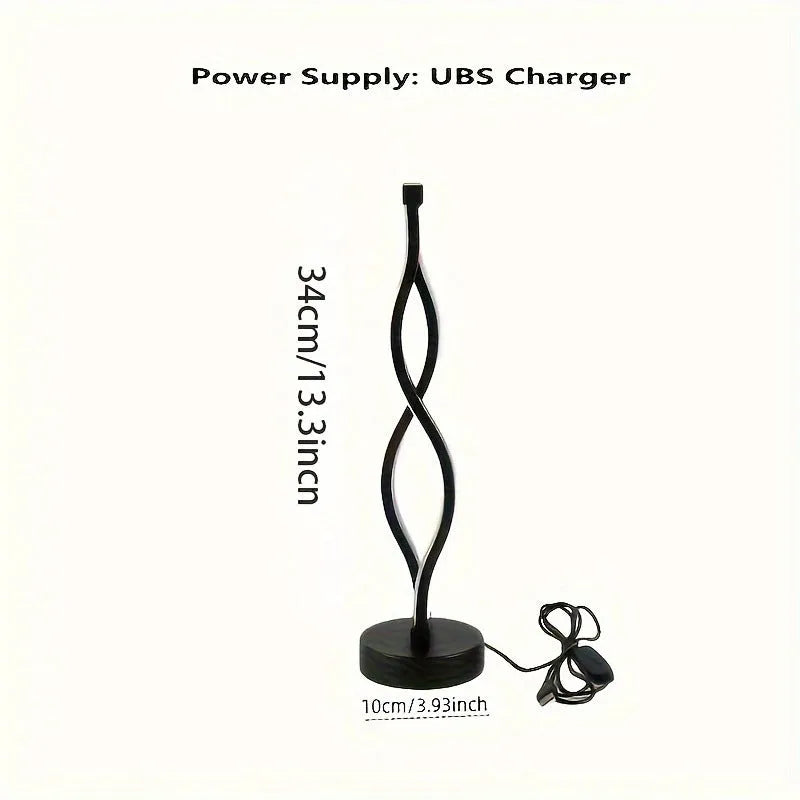 Black aluminium desk lamp with three-colour dimming button and touch controls on desktop
