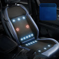 Black car seat cooling pad with ventilation system and USB power cable