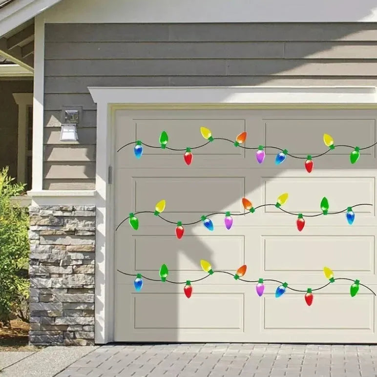 Christmas light bulb reflective magnetic set with 24 white honeycomb bulbs and 12 magnetic wires for car and refrigerator decoration