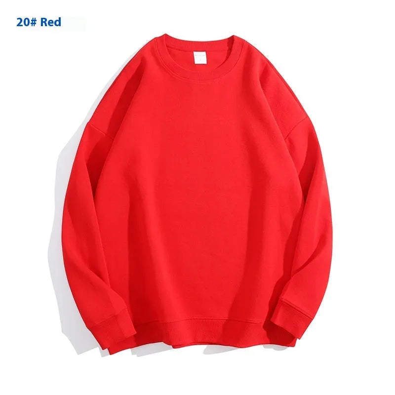 Cotton solid color round neck off shoulder sweater in loose pullover style with long sleeves available in various colours