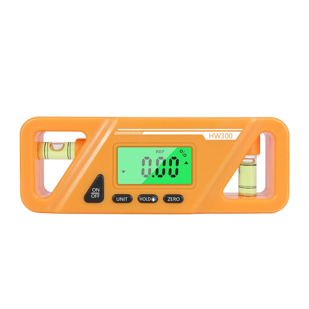 Digital display inclinometer level meter with magnetic base for precise angle measurement on metal surfaces