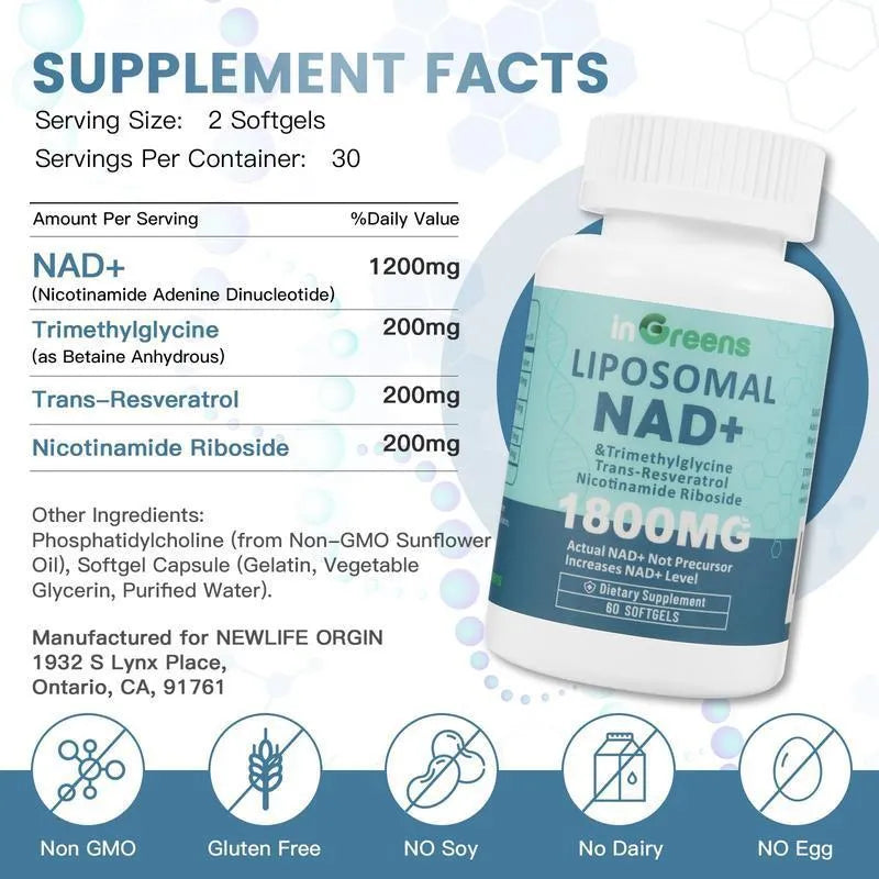 Bottle of nicotinamide mononucleotide NMN gel capsules dietary supplement with extraction formula