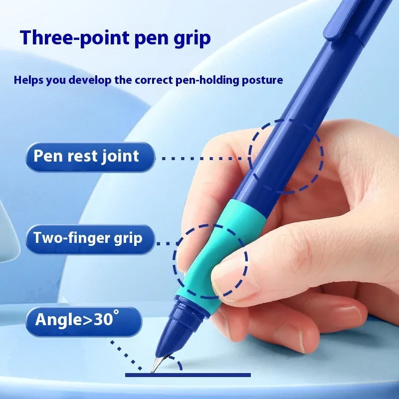 Student posture correction pen in blue, green, purple, and orange colour options with plastic shell.