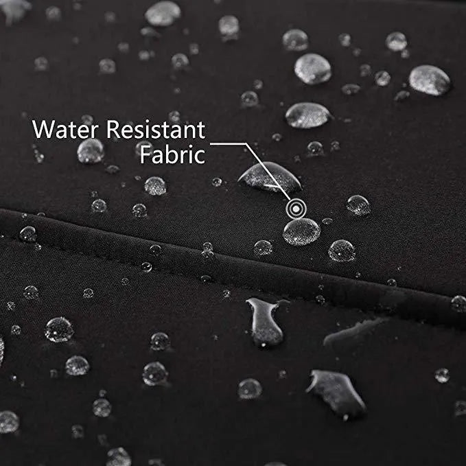 Black USB heated waterproof winter coat for men with long sleeves and straight hem design