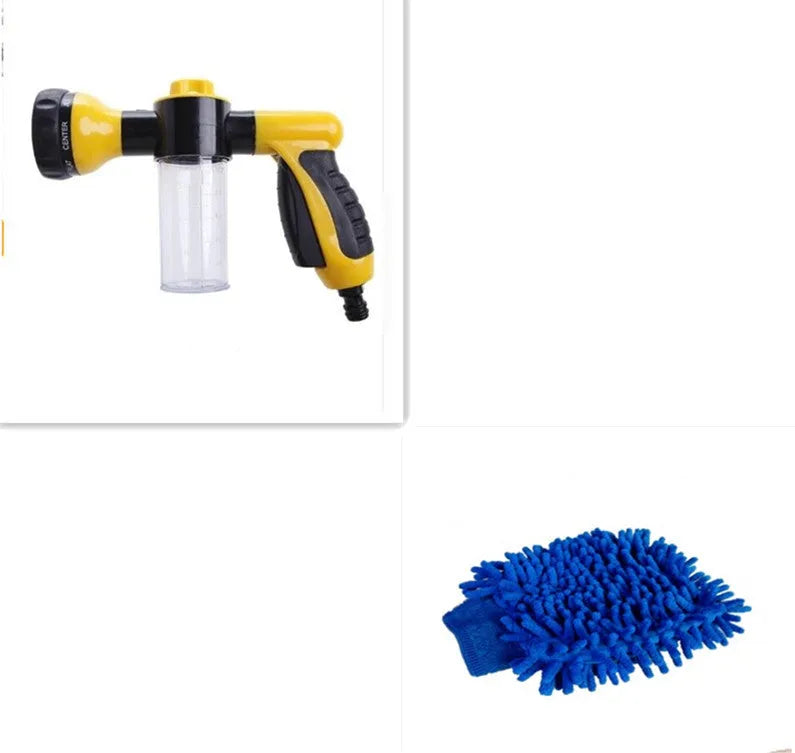 High pressure foam spray gun with adjustable nozzle in green, yellow or black colours