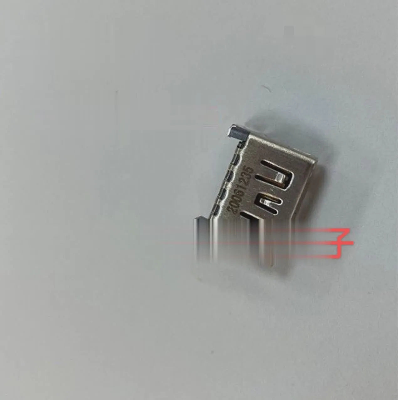 Silver HDMI host interface socket for game console connectivity and replacement applications