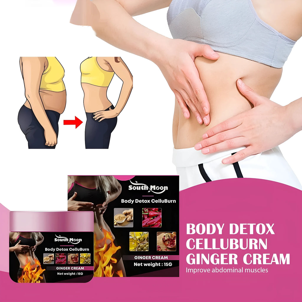 15g pot of ginger thigh slimming shaping cream with olive oil and hyaluronic acid