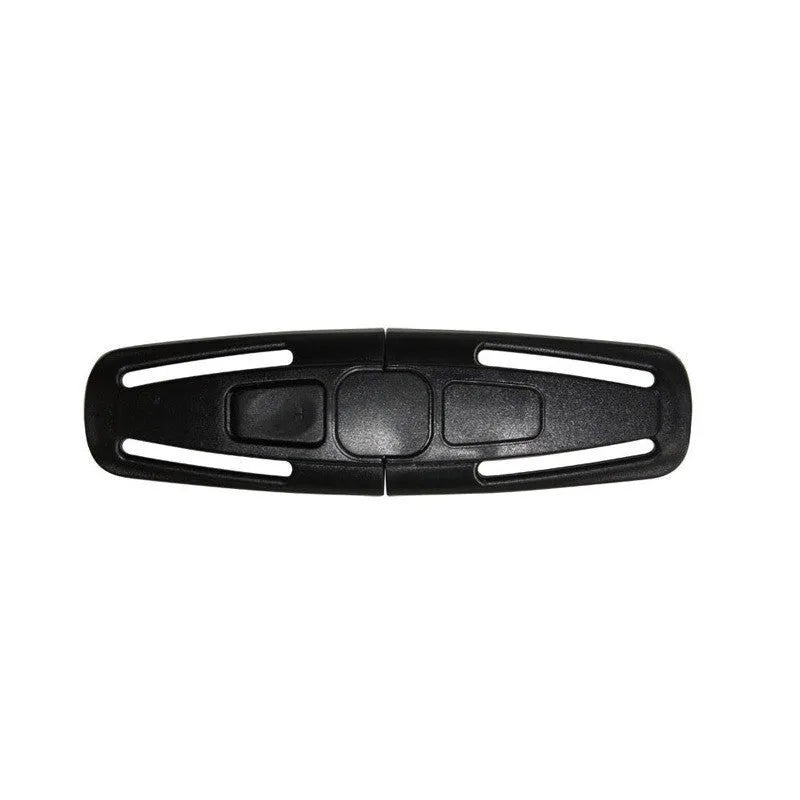 Black nylon child safety seat buckle clip for 5-point harness systems