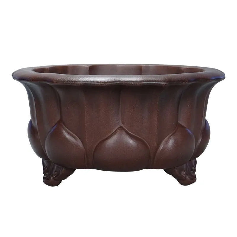 Purple sand bonsai flowerpot Chinese classical style 37x37x20cm rectangular planter