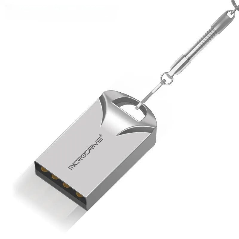 Mini black and silver metal USB flash drive showing compact 23x12x8mm size