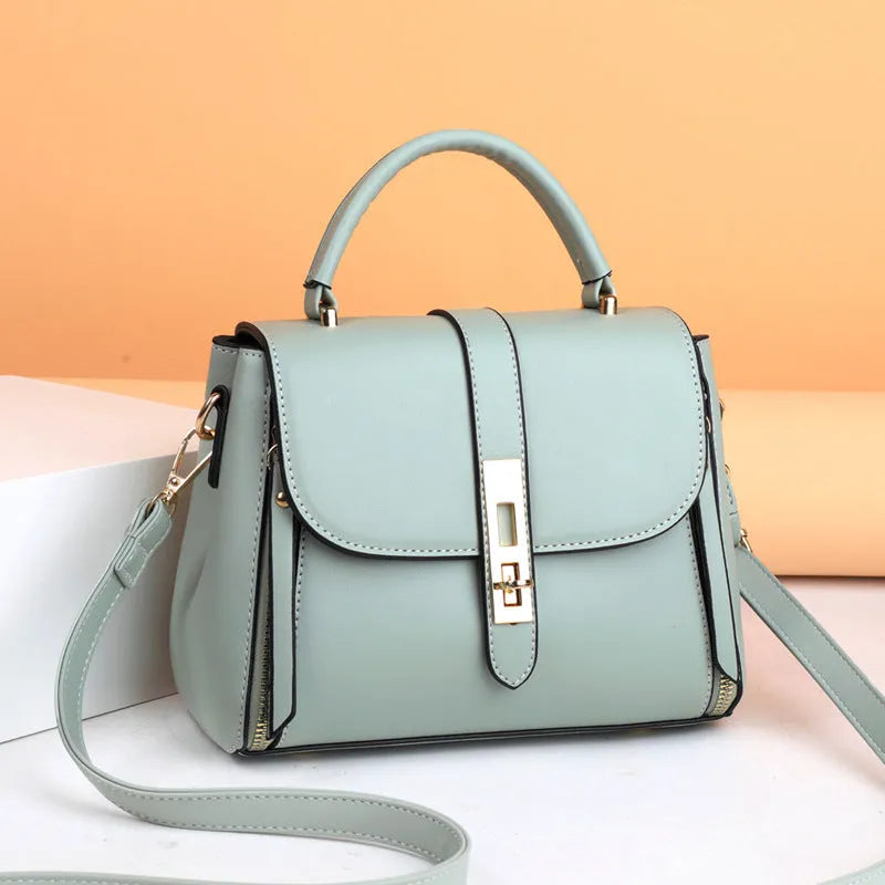 Women's soft PU leather shoulder bag in square vertical design with single shoulder strap