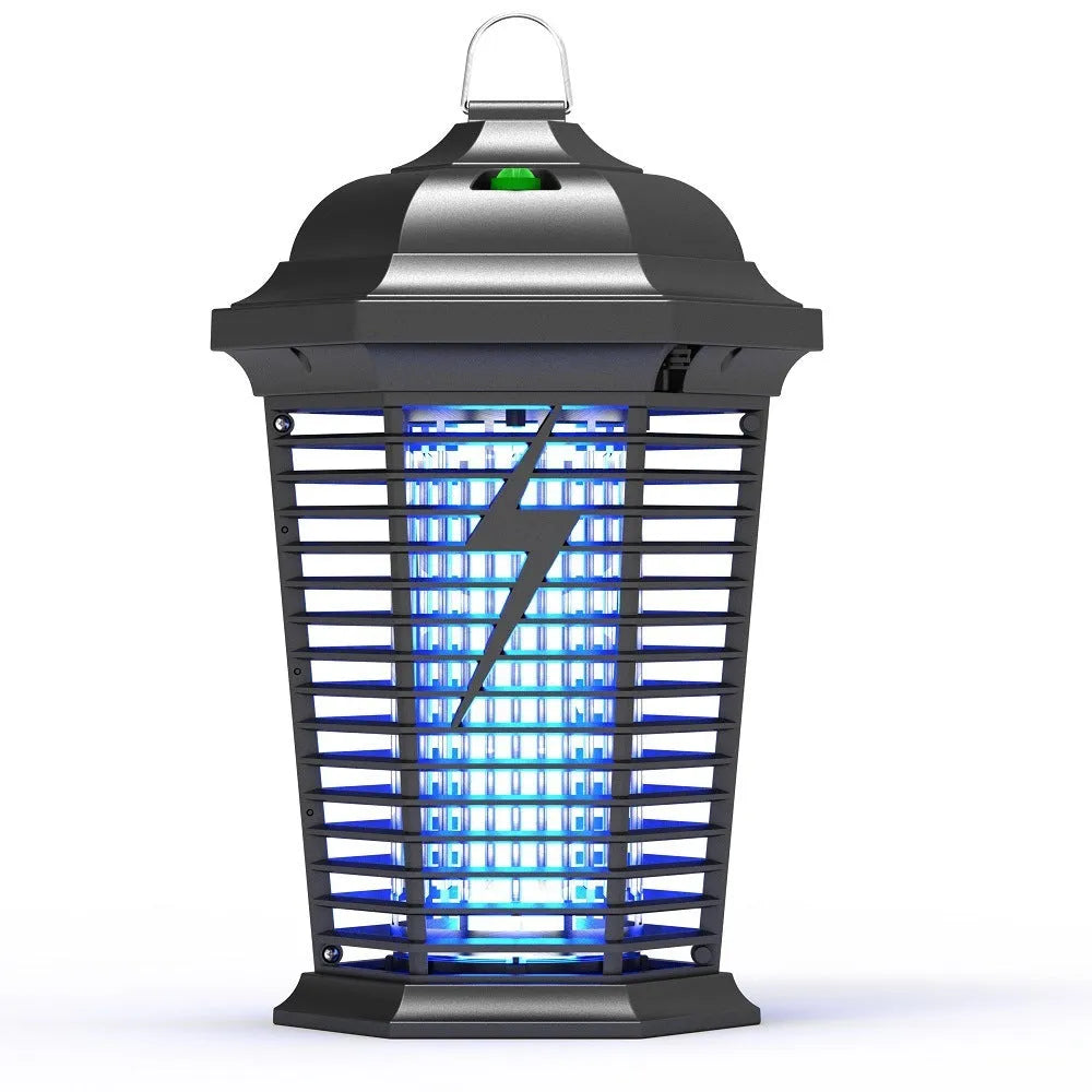 Black outdoor mosquito catcher with UV light and electric shock mechanism for gardens up to 61 square metres