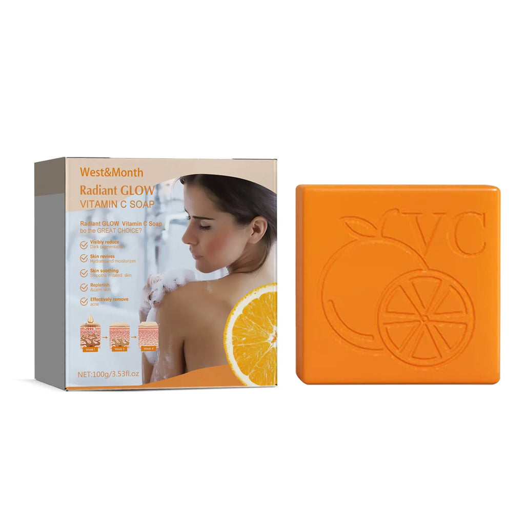 A single 100g whitening vitamin body care soap bar with kojic acid and botanical extracts.