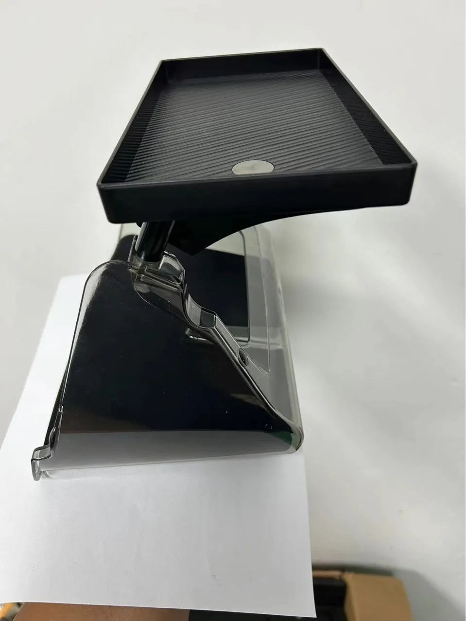 Tesla Model 3 and Y under-screen storage organiser box with ETC card slot in black ABS plastic