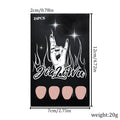 24 black French style acrylic false nails with short almond shape laid out on a surface.
