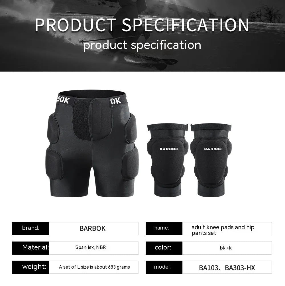 Black hip protection pad for roller skating and skateboarding made from spandex and NBR foam.