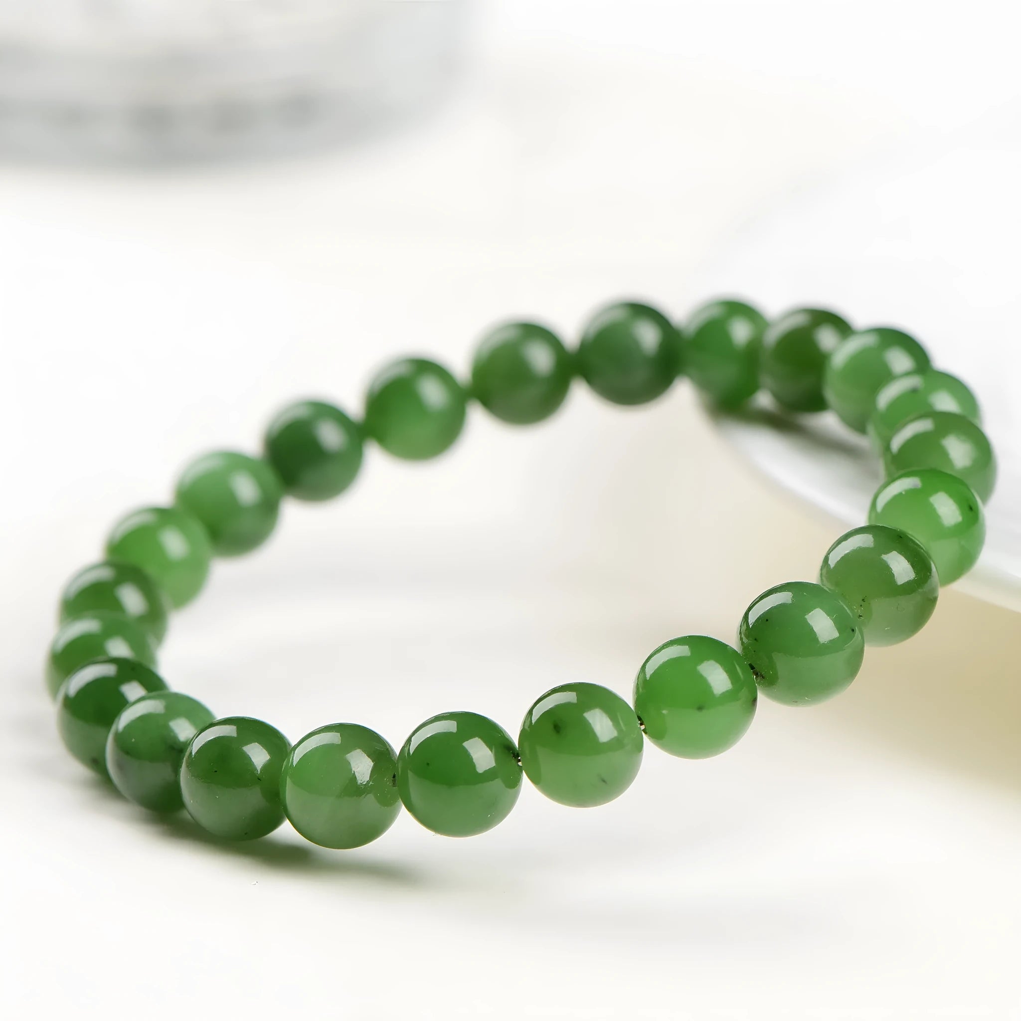 Natural Hetian jade bracelet with jasper stones in multiple bead size options