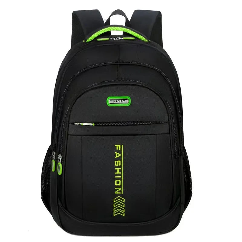 Capacity backpack in oxford cloth with airpillow straps showing sewing line details